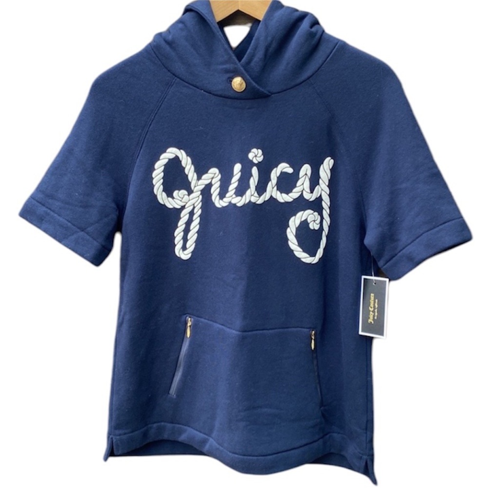 Vintage Juicy Couture Nautical Short Sleeve Hoodie - L
